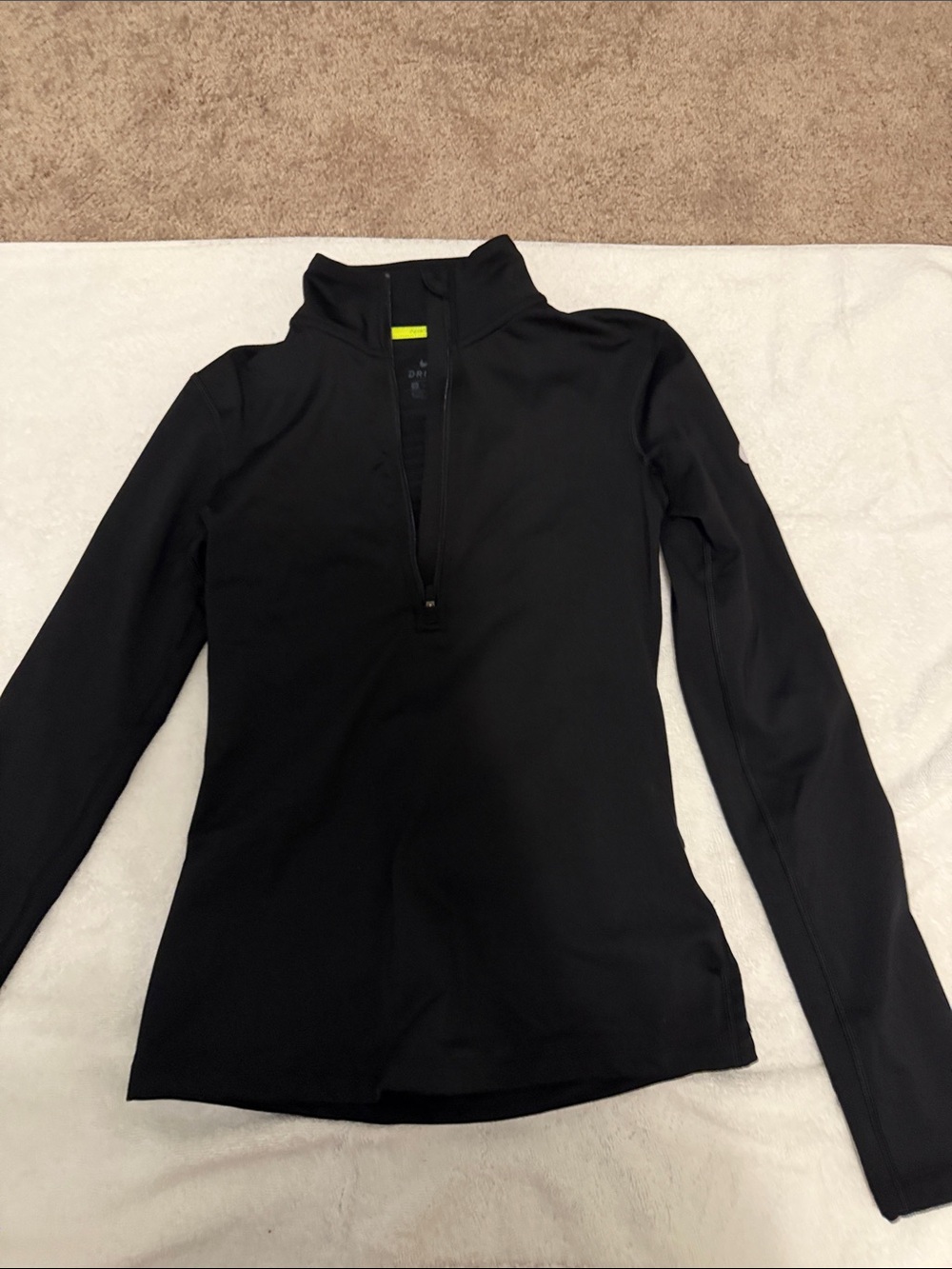 Nike Black Quarter-Zip Long Sleeve Top - Picture 1 of 3